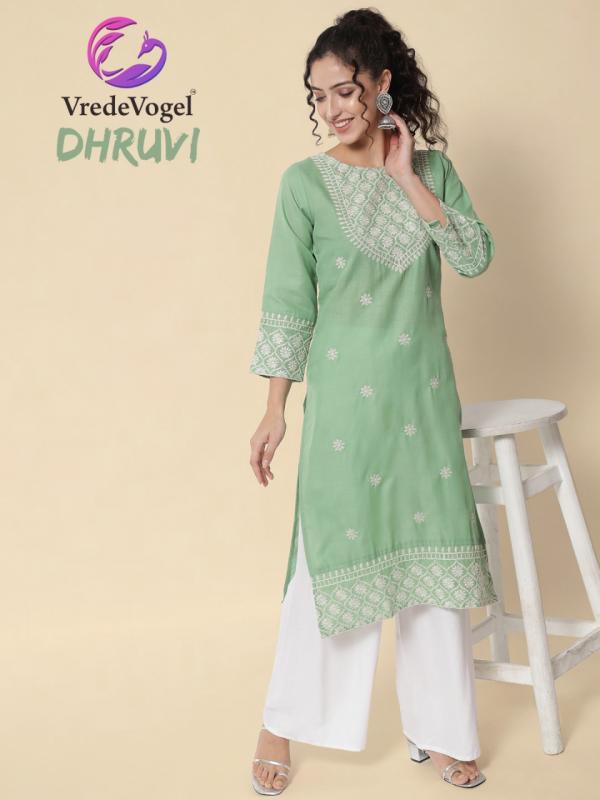 VredeVogel-Dhruvi Cotton Work Designer Exclusive Kurti collection